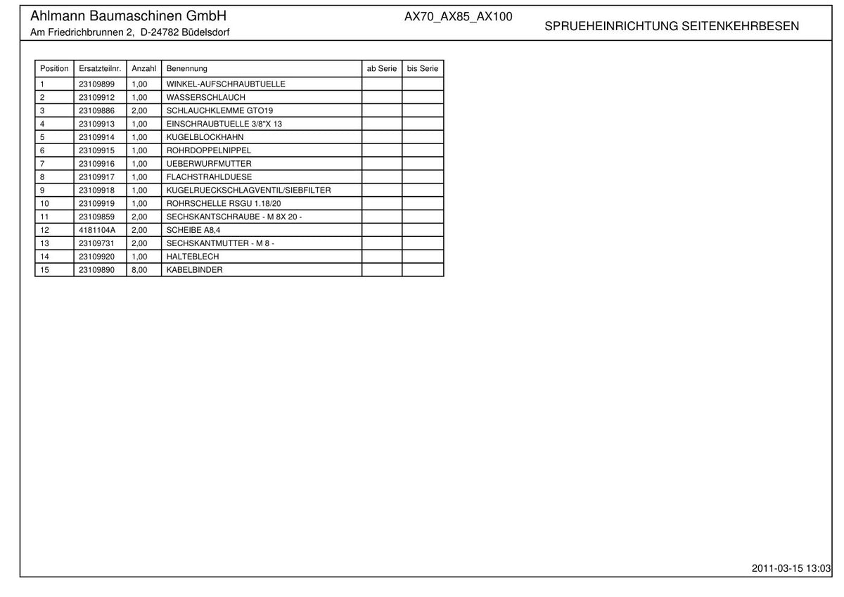 Ahlmann AX700, AX850, AX1000 Wheel Loader Parts Catalog – sample page 5