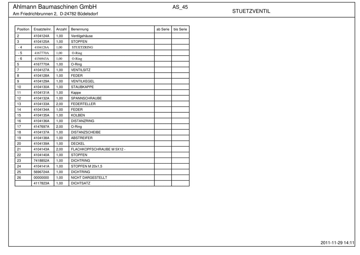 Ahlmann AS200 (AZ200) Swing Loader Parts Catalog – sample page 4