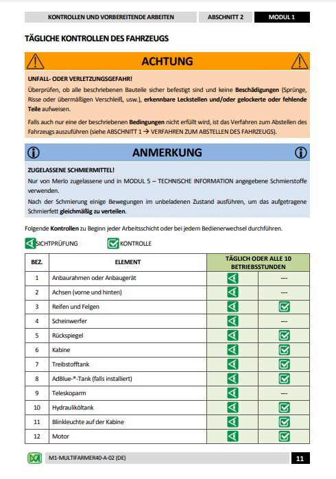 Merlo Multifarmer MF40.7 – 40.9CS Service Manual, Mechanic Manual, Hydraulic & Electrical Diagram DE [PDF]