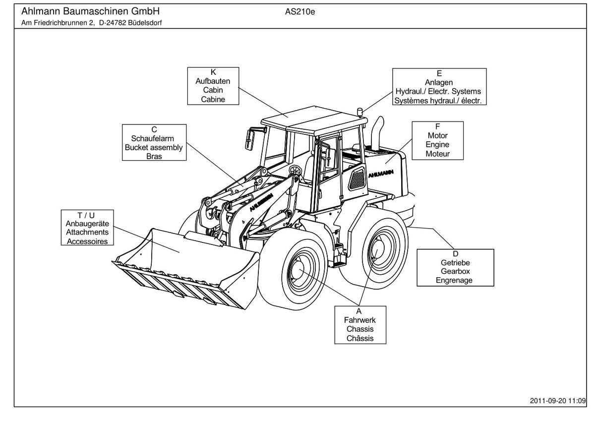 Ahlmann AS210e (AZ210e) Swing Loader Parts Catalog – cover