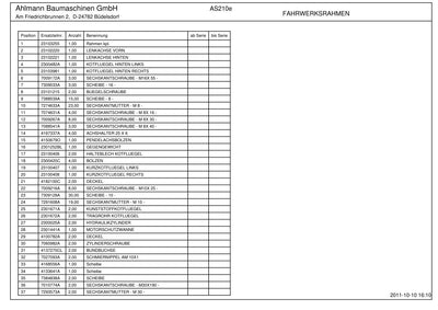 Ahlmann AS210e (AZ210e) Swing Loader Parts Catalog – sample page 1