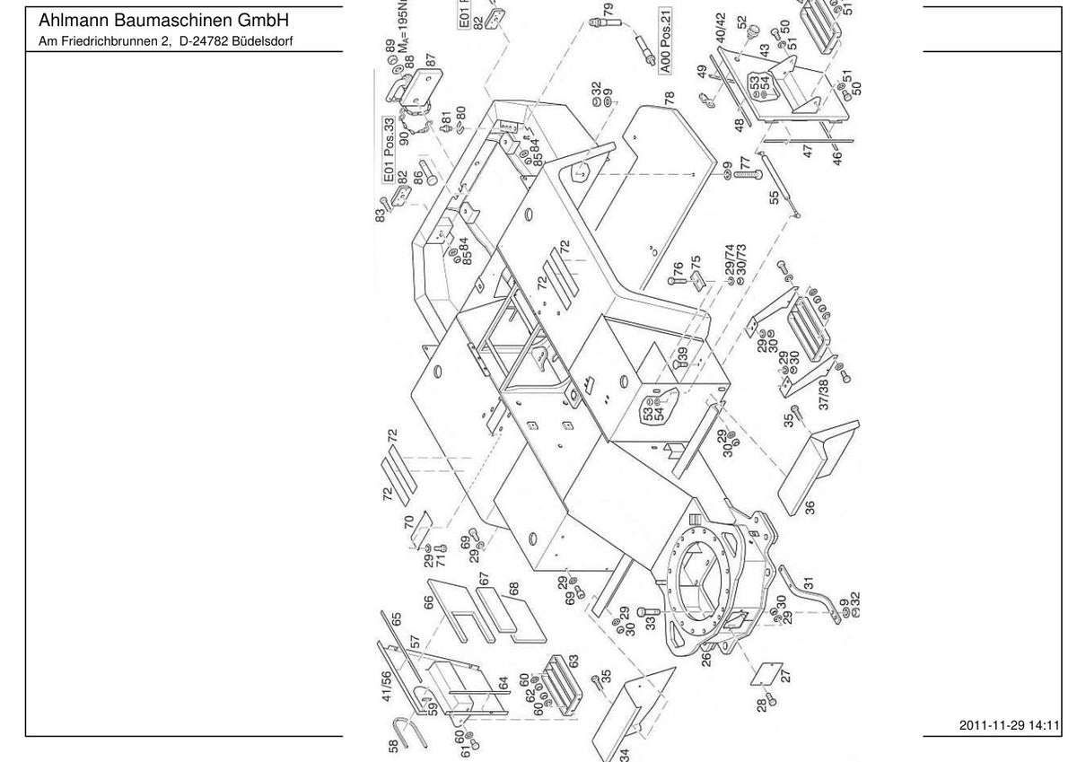 Ahlmann AS45 (AZ45) Swing Loader Parts Catalog – sample page 1