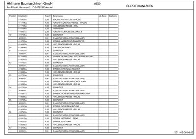 Ahlmann AS50 (AZ45e) Swing Loader Parts Catalog – sample page 1