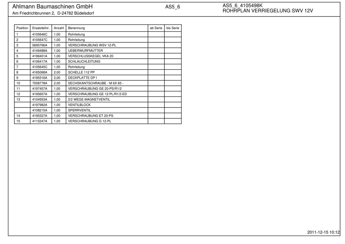 Ahlmann AS5, AS6 (AZ6) Swing Loader Parts Catalog – sample page 4