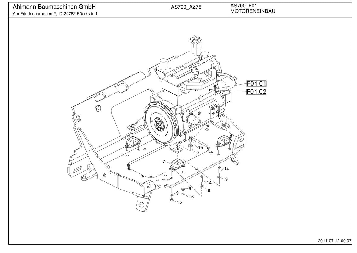 Ahlmann AS700 (AZ75) Swing Loader Parts Catalog – sample page 3