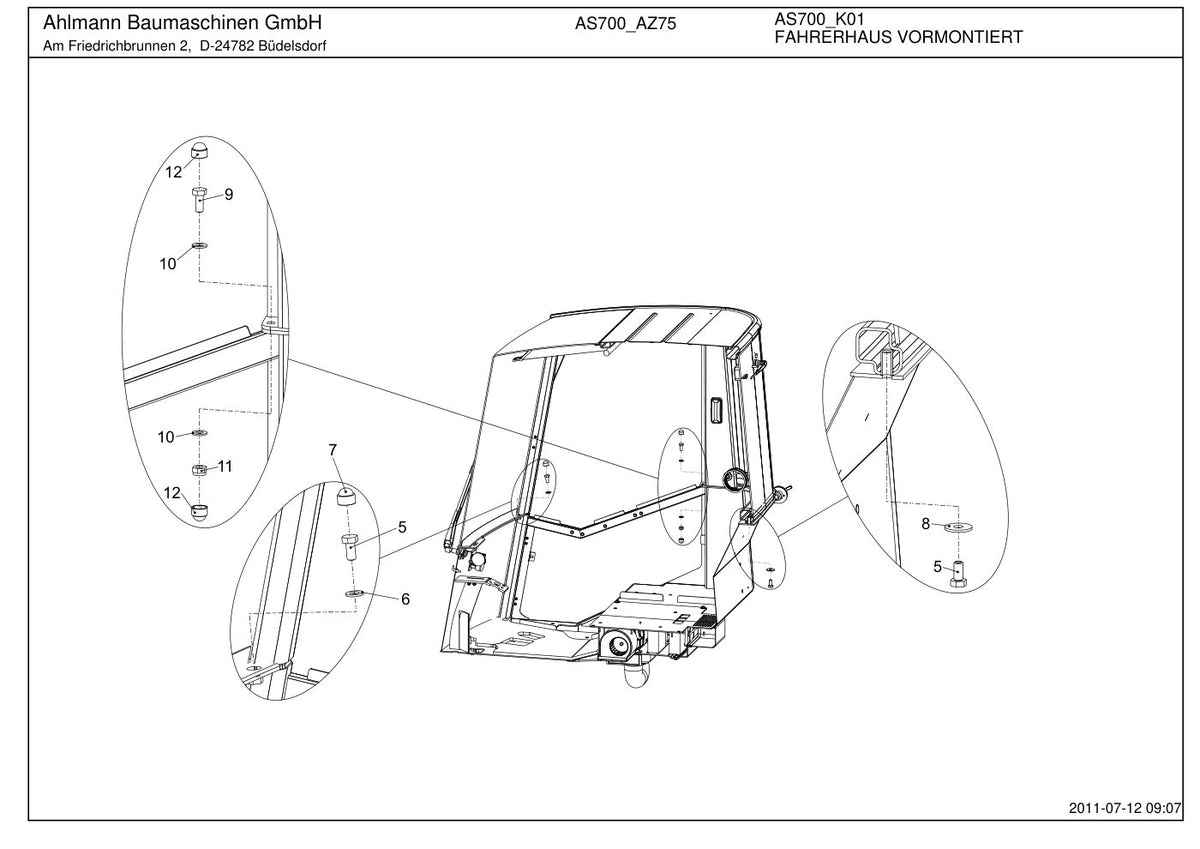 Ahlmann AS700 (AZ75) Swing Loader Parts Catalog – sample page 4