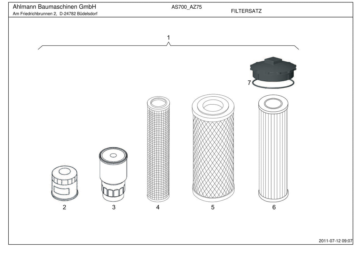 Ahlmann AS700 (AZ75) Swing Loader Parts Catalog – sample page 5