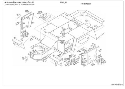 Ahlmann AS65, AS85 (AZ85) Swing Loader Parts Catalog – sample page 1