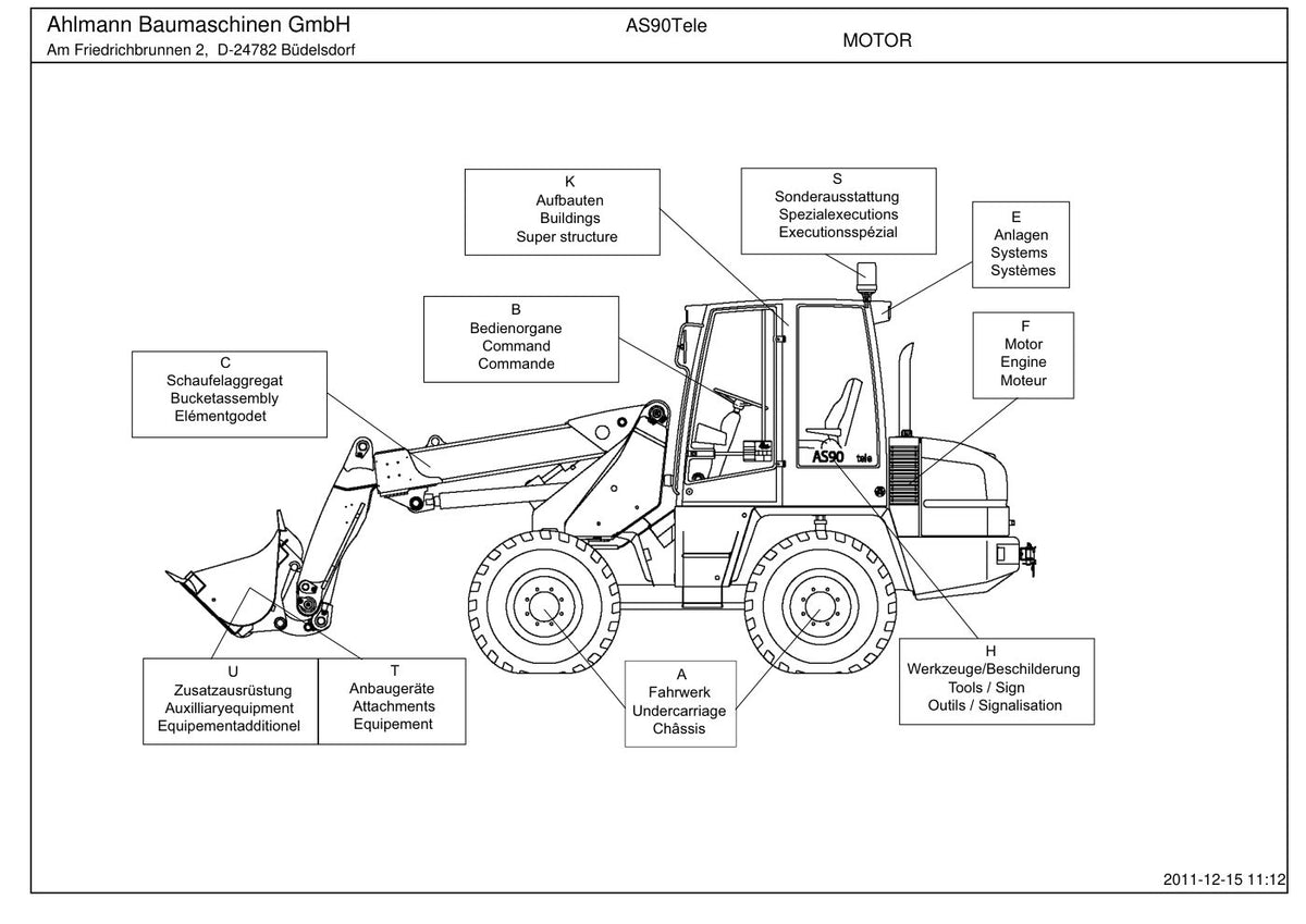 Ahlmann AS90 Tele (AZ90 Tele) Telescopic Swing Loader Parts Catalog – cover