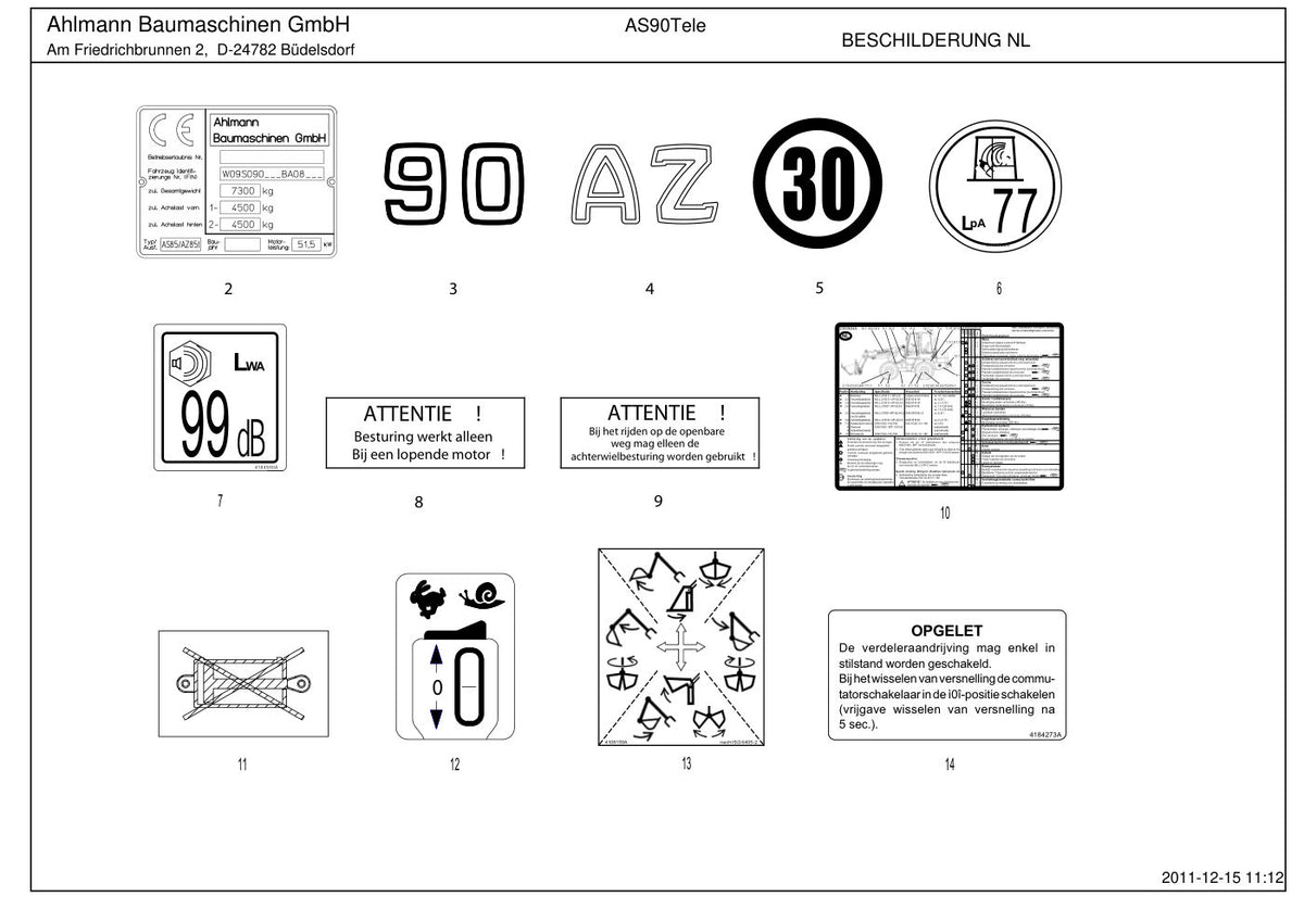 Ahlmann AS90 Tele (AZ90 Tele) Telescopic Swing Loader Parts Catalog – sample page 5
