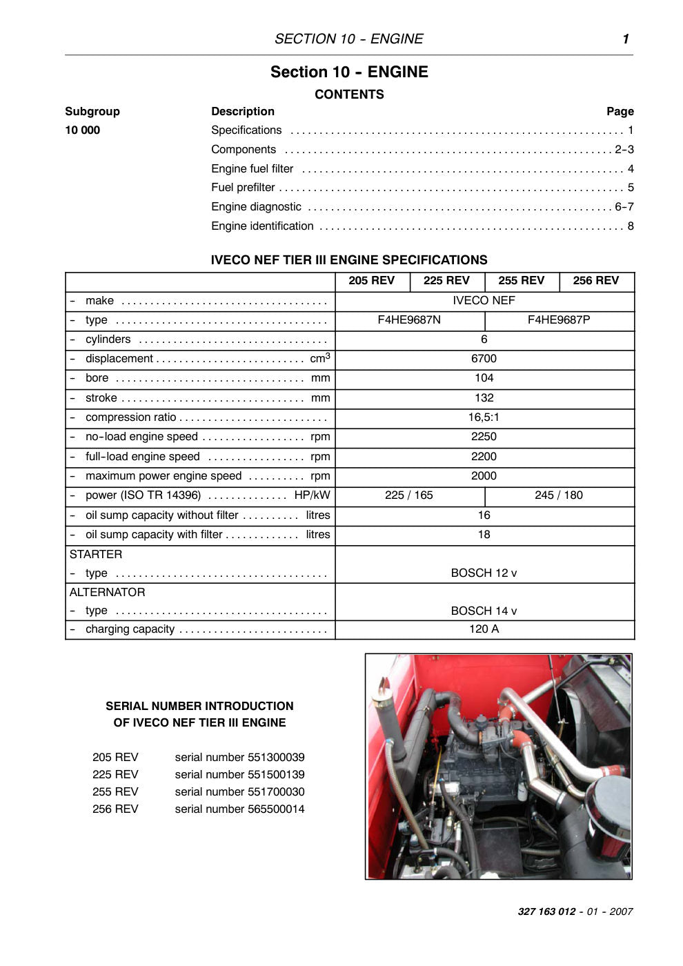 Laverda 205 REV, 225 REV, 255 REV, 256 REV Combine Workshop Manual Update 327163012 (Tier III) – sample page 1