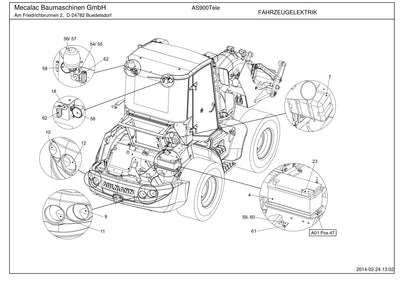 Ahlmann AS900 Tele (AZ95 Tele) Telescopic Swing Loader Parts Catalog – sample page 1