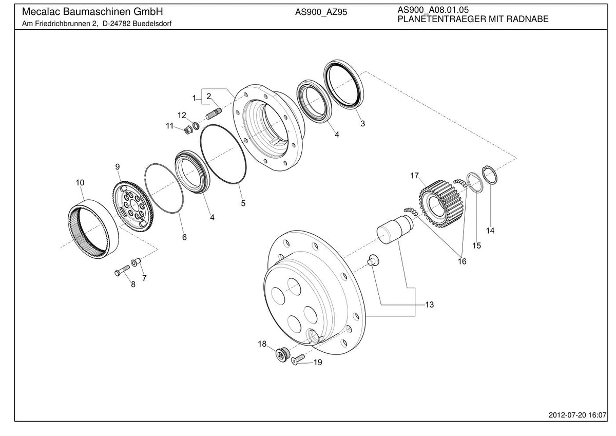 Ahlmann AS900 (AZ95) Swing Loader Parts Catalog – sample page 1