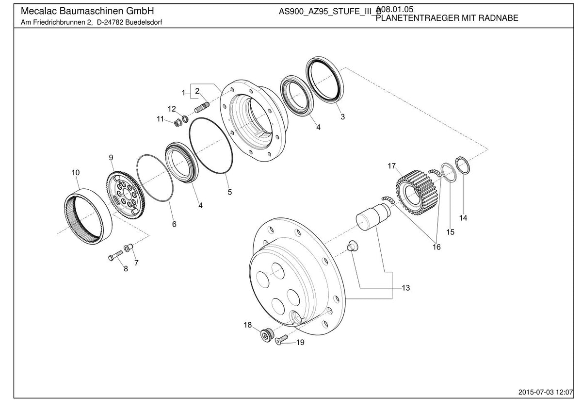 Ahlmann AS900 Stage III B (AZ95) Swing Loader Parts Catalog – sample page 1