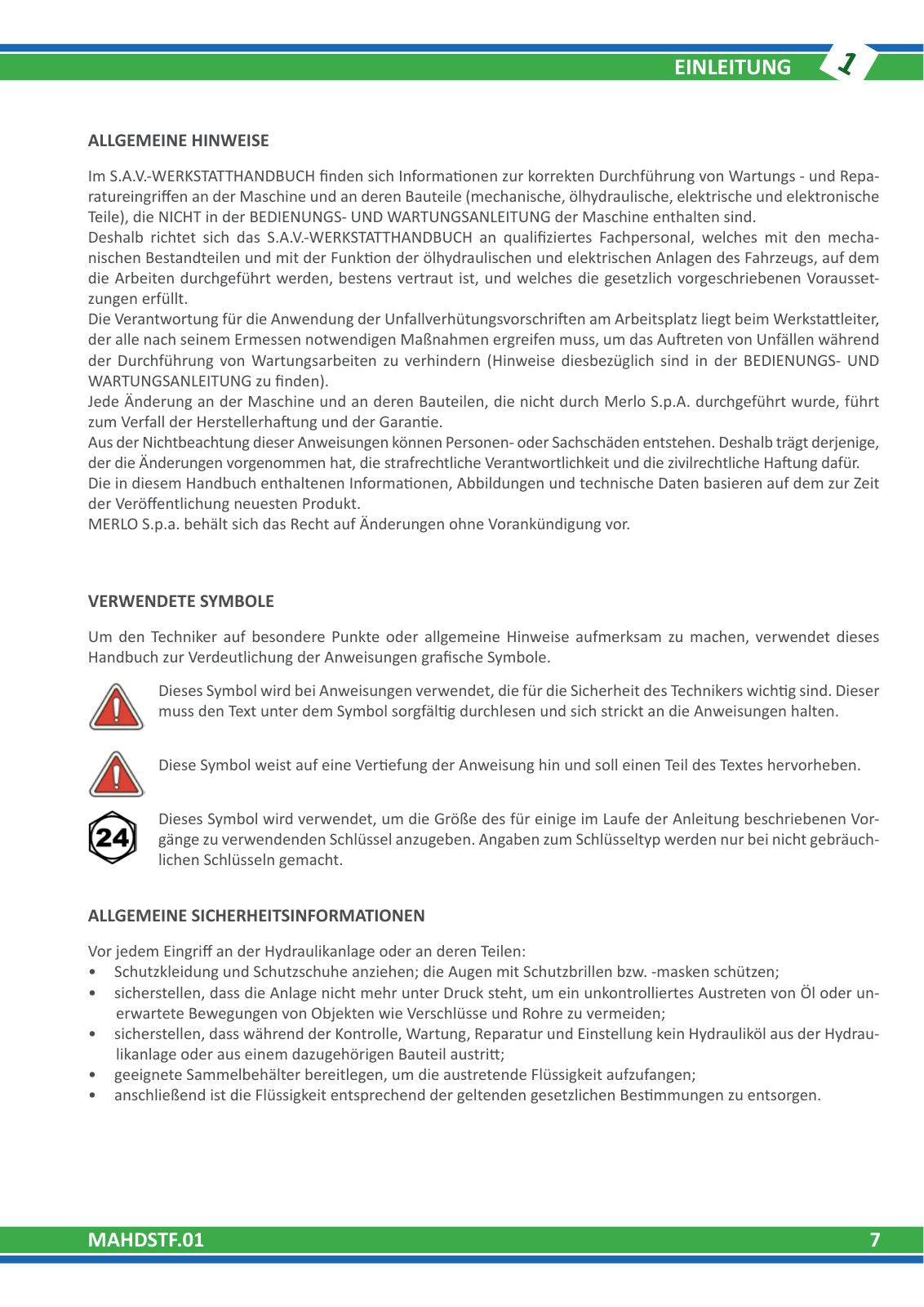 Merlo Panoramic P55.9, P75.9 CS Service Manual Set with Diagrams (German) – sample page 1
