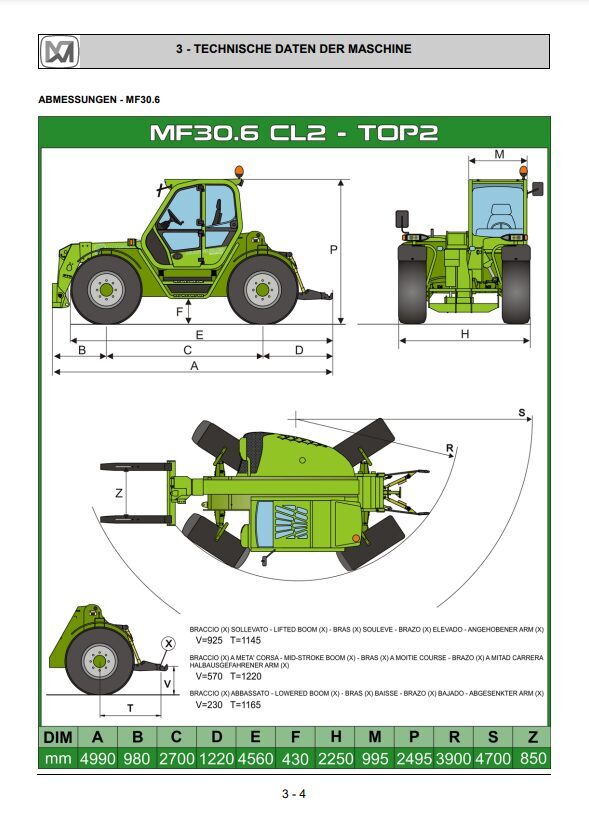 Merlo Multifarmer TOP MF 30.6, 30.9 Service Manual, Hydraulic & Electrical Diagrams (German) – sample page 6