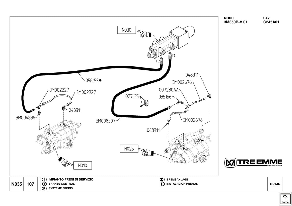 Merlo Treemme MM350B Service & Maintenance Manual, Parts Manual, Hydraulic & Electrical Diagrams – sample page 1