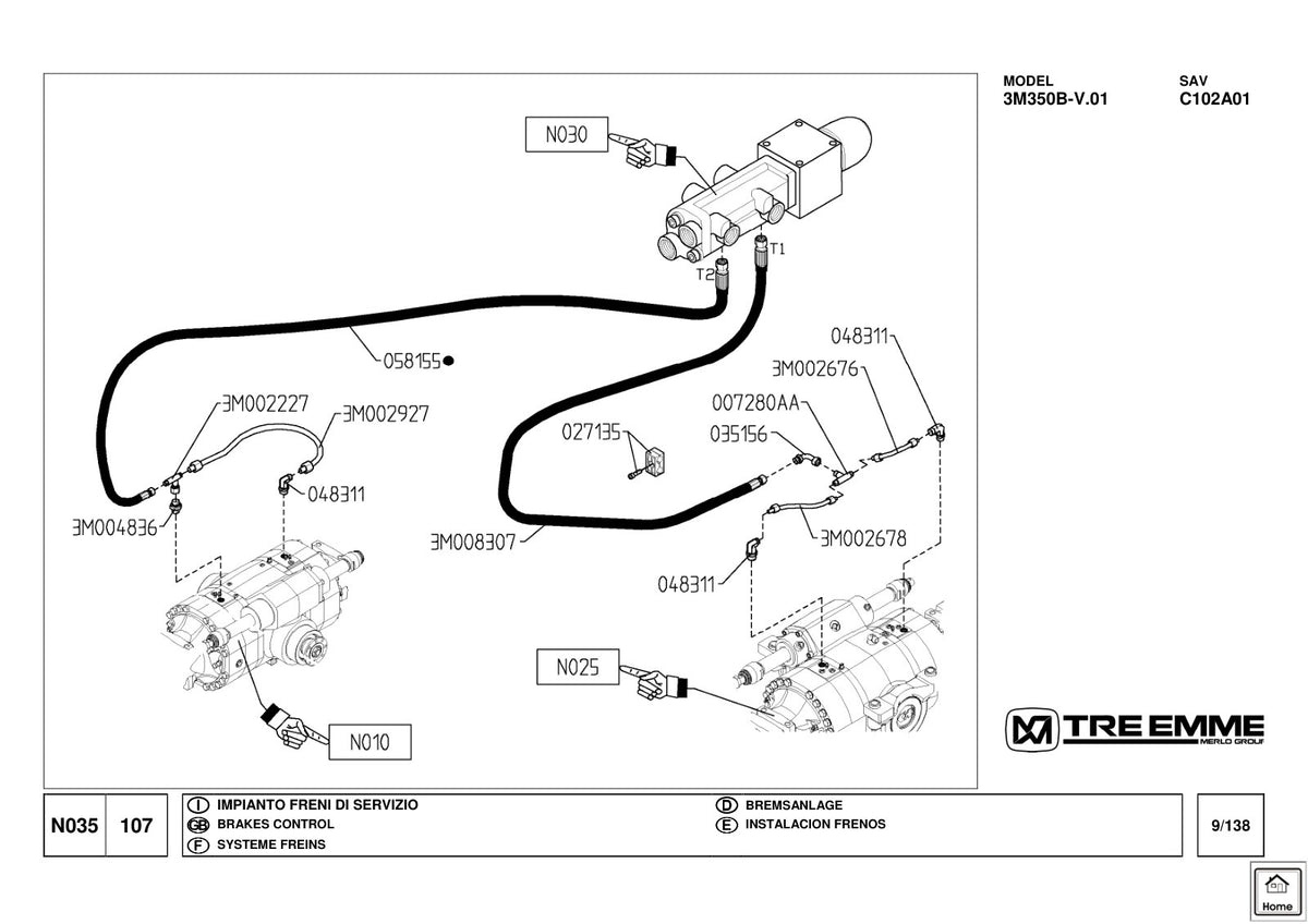 Merlo Treemme MM350B Service & Maintenance Manual, Parts Manual, Hydraulic & Electrical Diagrams – sample page 4