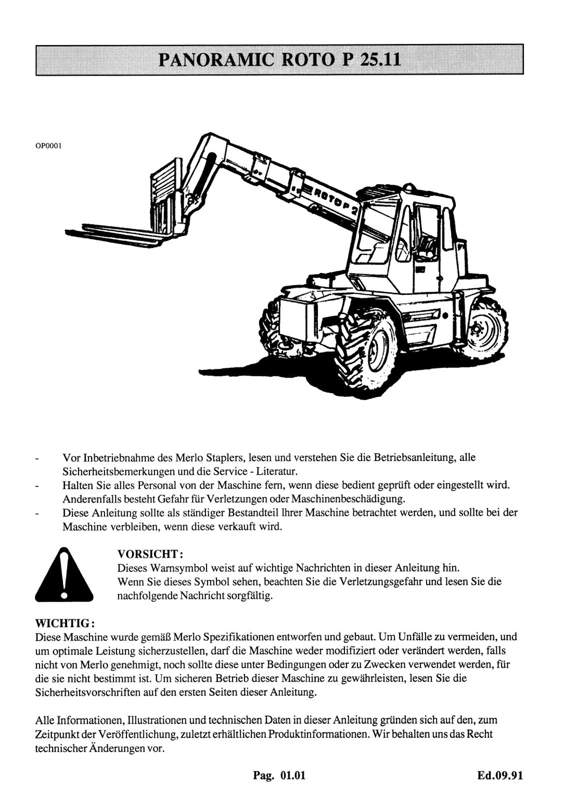 Merlo Roto XS P30.13XS, P25.11XS Parts Manual, Hydraulic & Electrical Diagrams – sample page 1