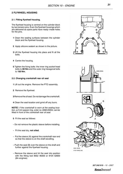 Laverda SisuDiesel 74 CTA 4V, 84 CTA 4V Tier 3 Engine Workshop Manual – sample page 1