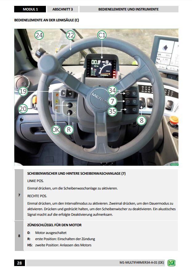 Merlo Multifarmer MF34.7, MF34.9 Service Manual, Hydraulic & Electrical Diagrams (German) – sample page 4