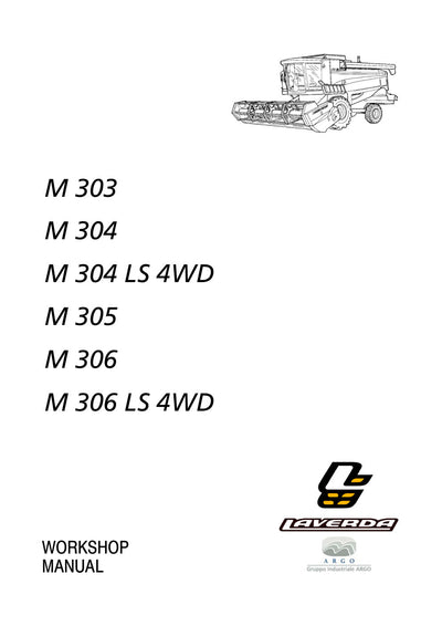 Laverda M303, M304, M304 LS 4WD, M305, M306, M306 LS 4WD Combine Harvester Workshop Manual – cover