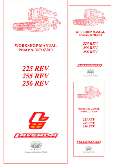 Laverda 225 REV, 255 REV, 256 REV Combine Harvester Workshop Manual – cover