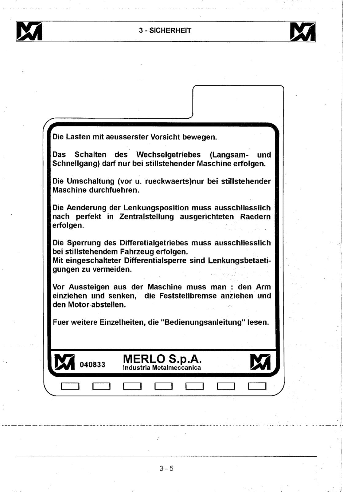 Merlo Turbofarmer KT P26.6, P28.7, P28.9, P30.9, P33.7, P35.7 Service Manual Set (German) – sample page 1