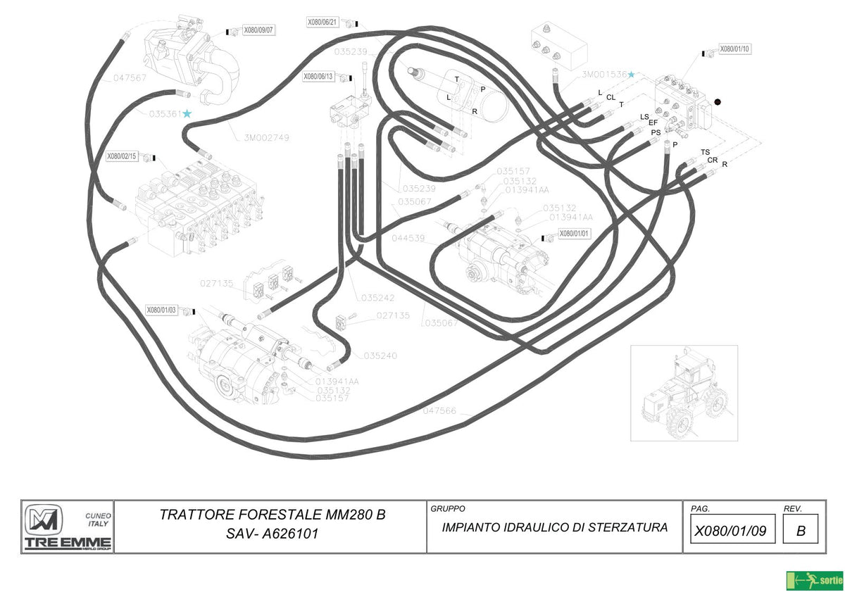 Merlo Treemme MM280B Service & Maintenance Manual, Parts Manual, Hydraulic & Electrical Diagrams – sample page 1