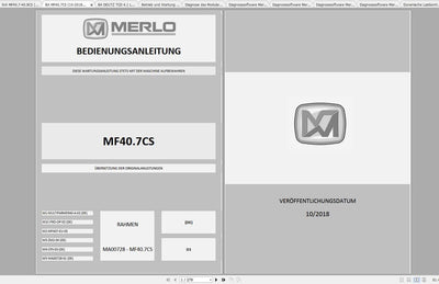 Merlo Multifarmer MF40.7, MF40.9CS Service Manual, Hydraulic & Electrical Diagrams (German) – sample page 1