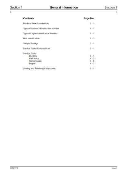 Service Manual 2CX, 2DX, 210, 212 & VARIANTS Backhoe Loader