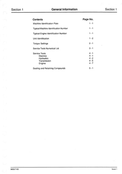 Service Manual 2CX Blackhoe Loader