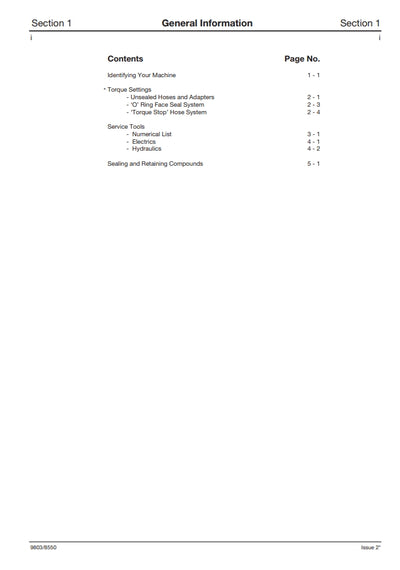 Service Manual 1CX, 208S Backhoe Loader
