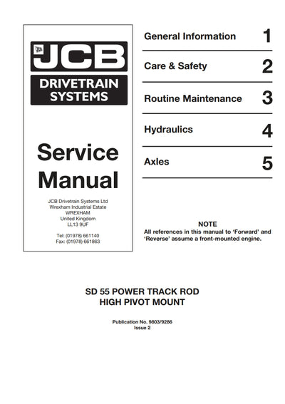 Service Manual SD 55 POWER TRACK ROD HIGH PIVOT MOUNT