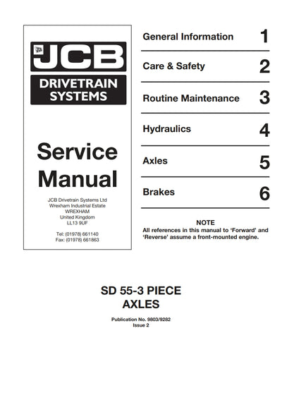 Service Manual SD 55-3 PIECE AXLES