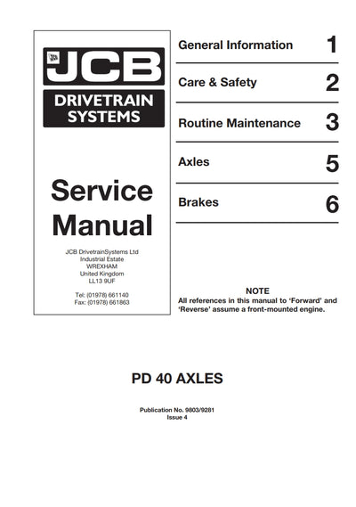 Service Manual PD 40 AXLES