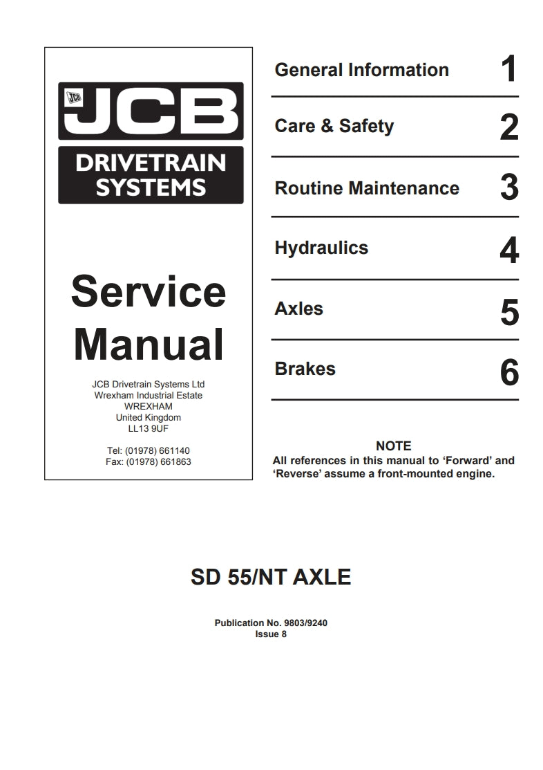 Service Manual SD 55/NT AXLE