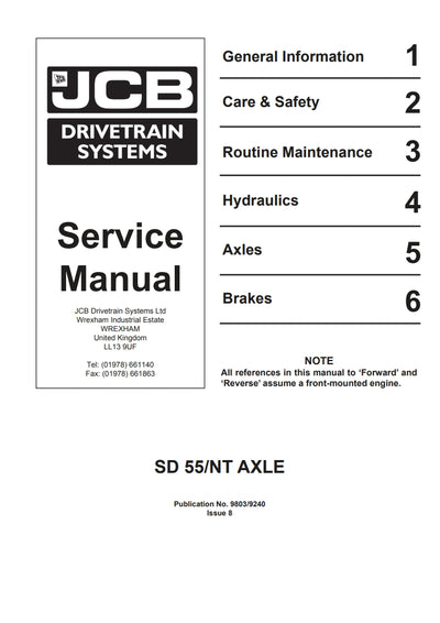 Service Manual SD 55/NT AXLE