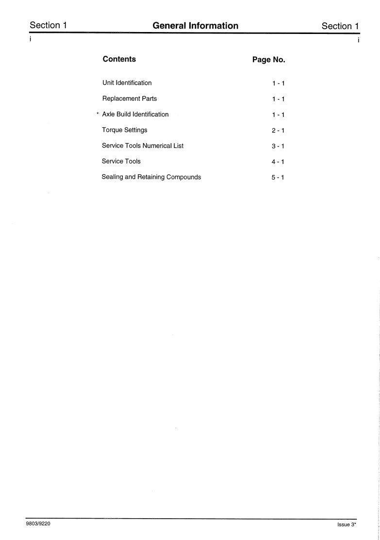 Service Manual SD55/ST AXLE