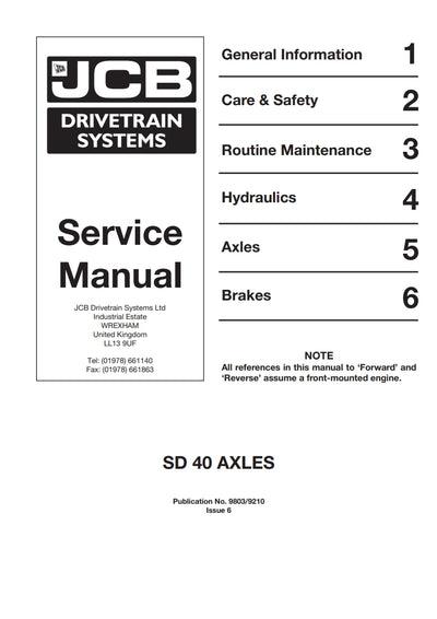 Service Manual SD 40 AXLES