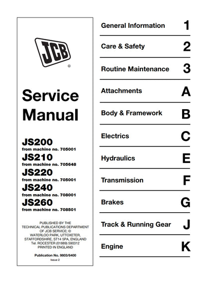 Service Manual JS200  JS210 JS220 JS240 JS260