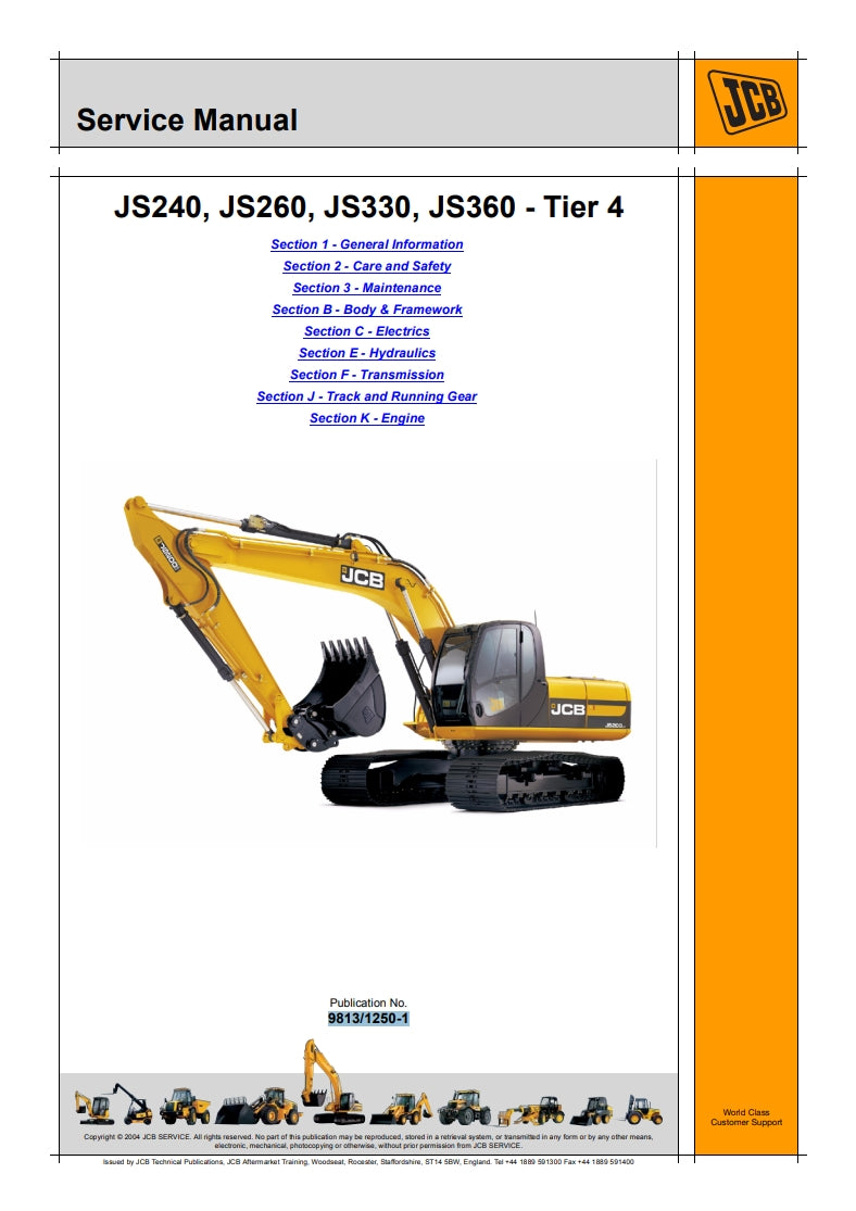 Service Manual JS240, JS260, JS330, JS360 - Tier 4
