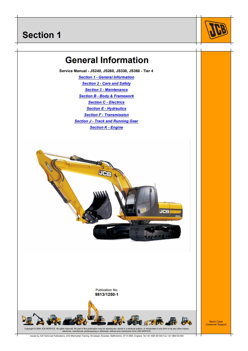Service Manual JS240, JS260, JS330, JS360 - Tier 4