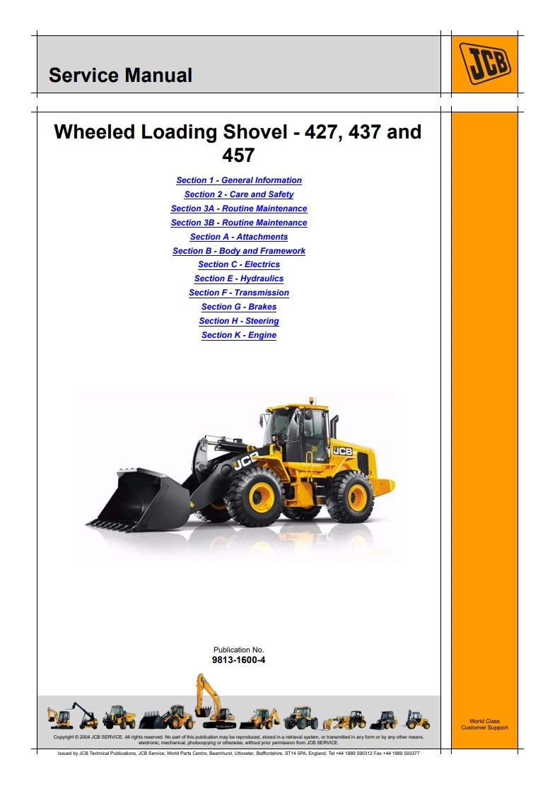 Service Manual Wheeled Loading Shovel - 427, 437 and  457