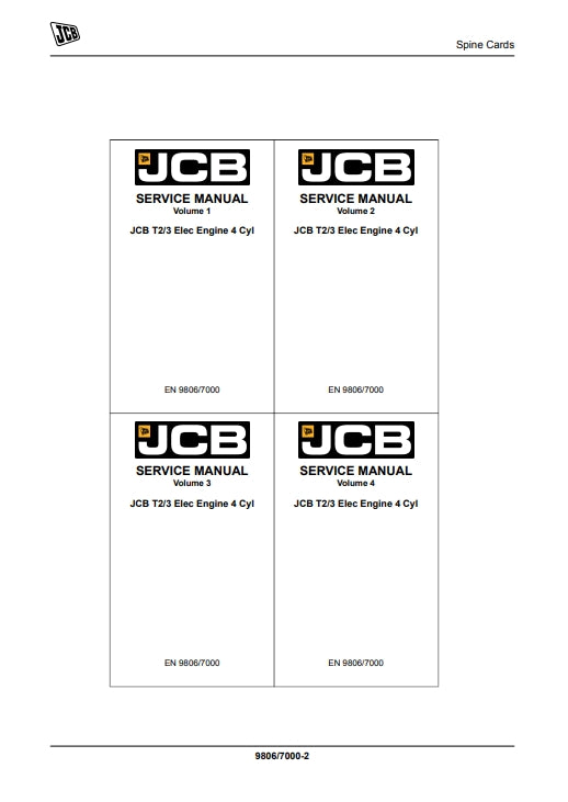 SERVICE MANUAL ENGINE JCB T2/3 Elec Engine 4 Cyl