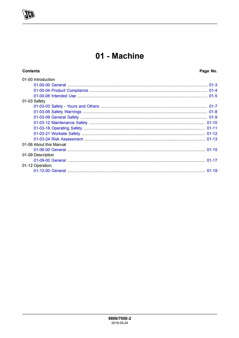 SERVICE MANUAL ENGINE JCB T2/3 Mech Engine 4 Cyl