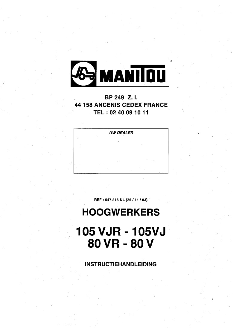 Manitou Forklift 105 VJR