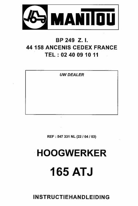 Manitou Forklift HOOGWERKER-165ATJ