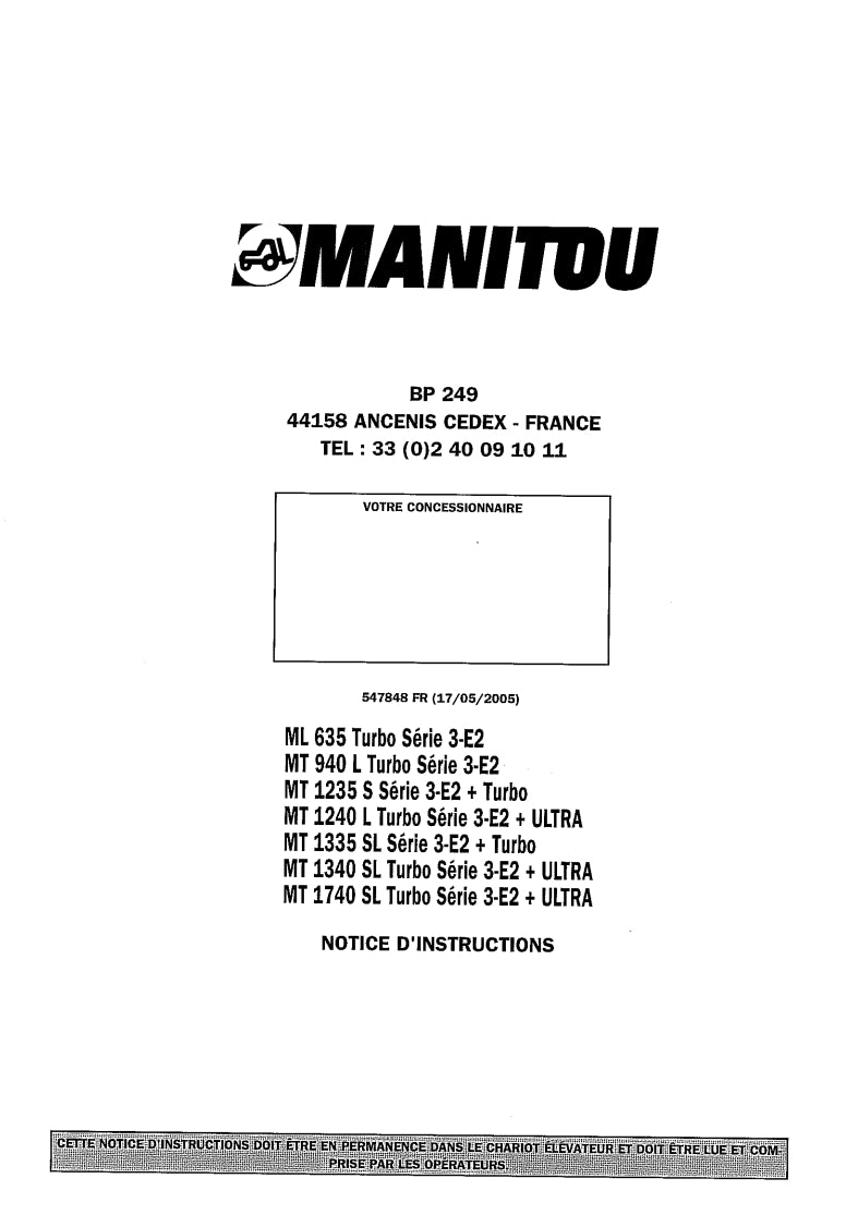 Manitou Forklift Ml635