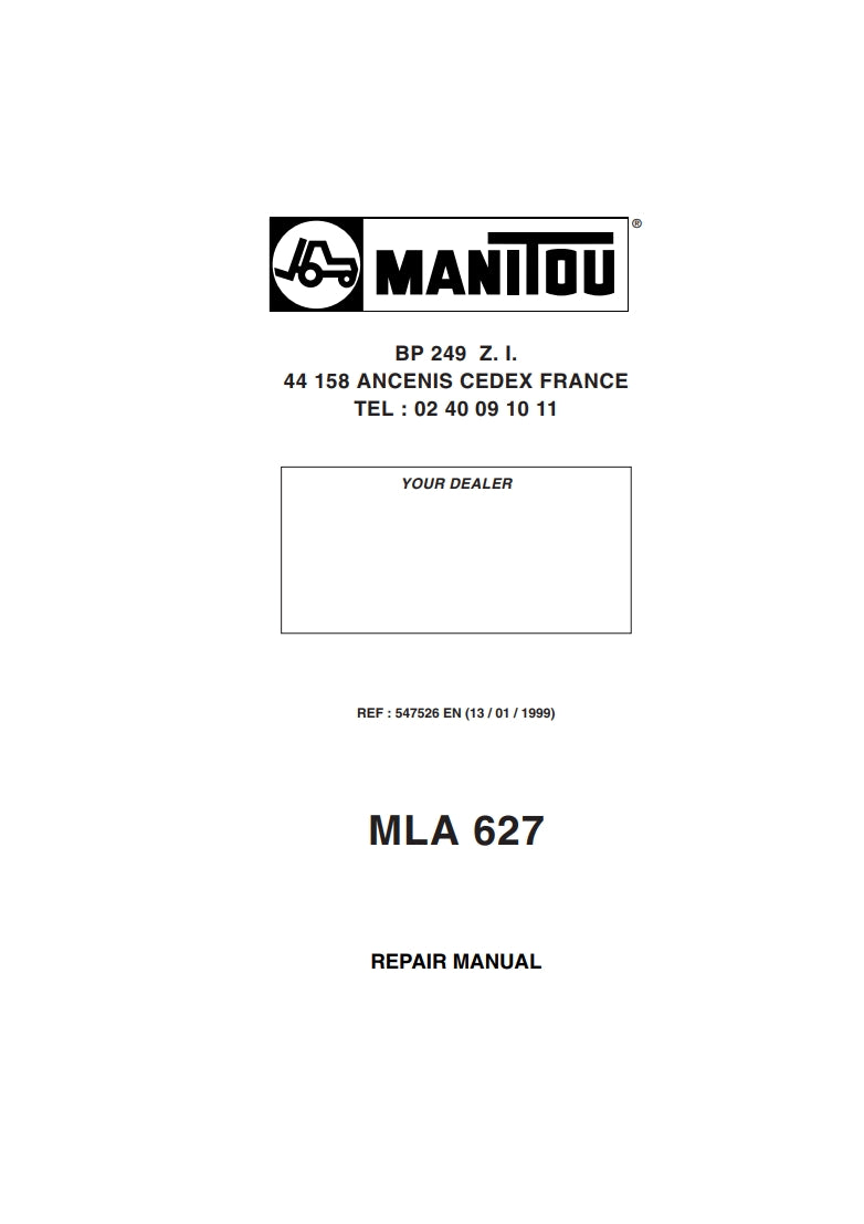 Manitou Telehandler Mla 627